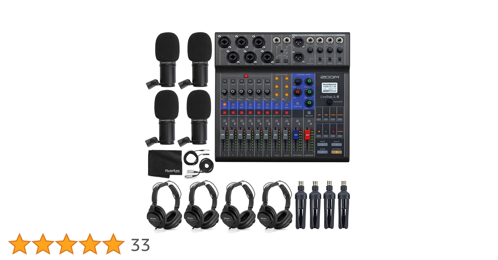 その他 LiveTrak L-8 Zoom LiveTrak L-8 Podcast Recorder, Battery Powered, Digital
